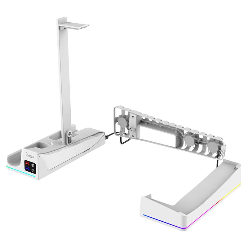 Multi-Functional Horizontal Stand for PS5 Slim/Pro Console with Dazzling RGB Colors Equipped with 3 Cooling Fans