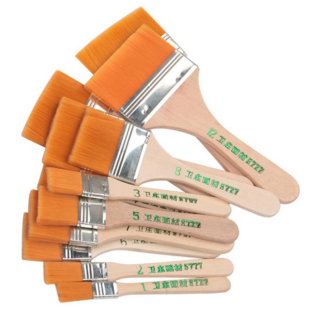12pcs Nylon Hair Painting Brushes Oil Watercolor Water Powder Propylene Acrylic Differeent Size Paint Brushes School Art Supply