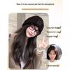 2025 Women's Fashion Knit Hat with Integrated Wig and Hairband for Autumn/Winter