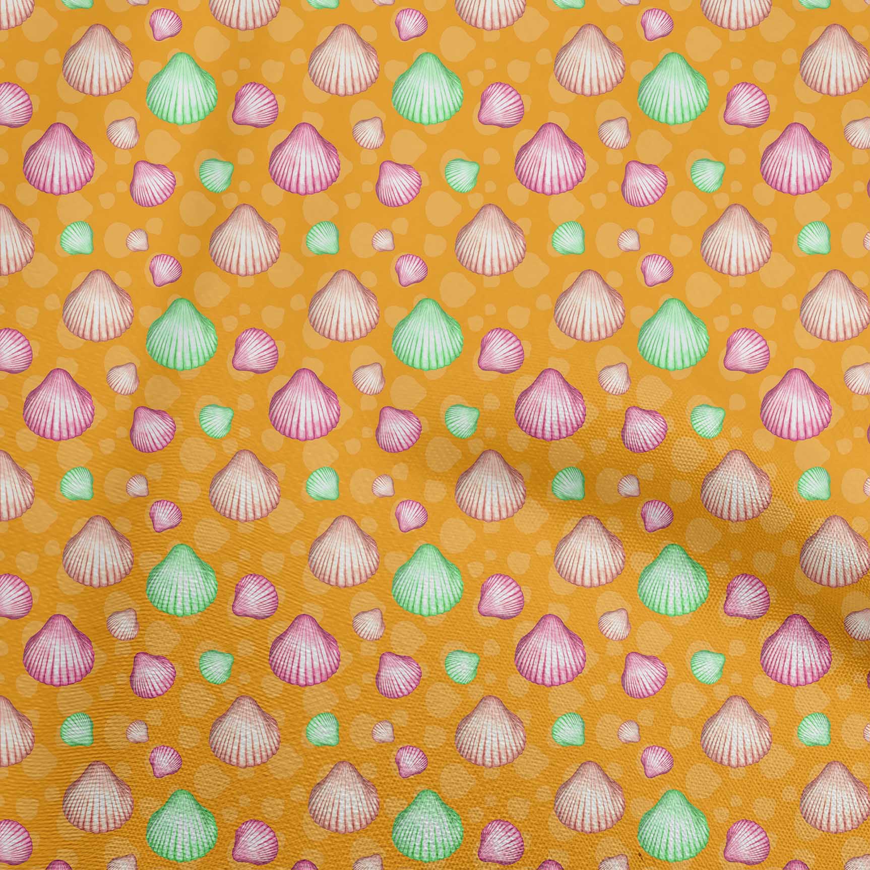 

OneOone Cotton Flex Black Fabric Ocean Watercolor Sea Cockle Shell Швейний матеріал Друкована тканина у дворі 40 дюймів 42 Inch Wide - Viscose Chiffon жовтий