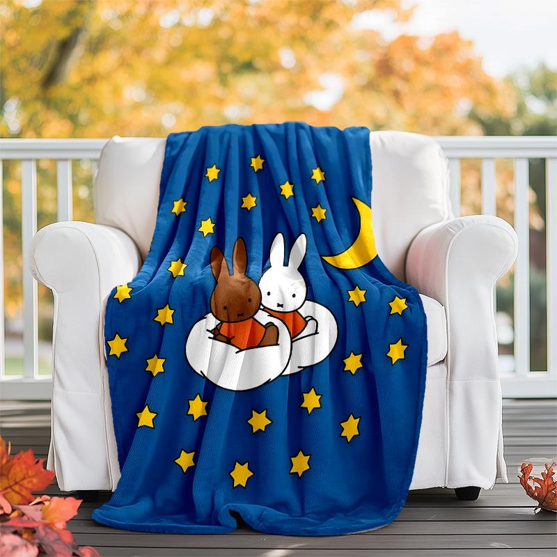 1pc Miffy1 Theme Blanket - Digital Print, Polyester, Cozy for All Seasons, Perfect for Outdoor, Camping, and Travel