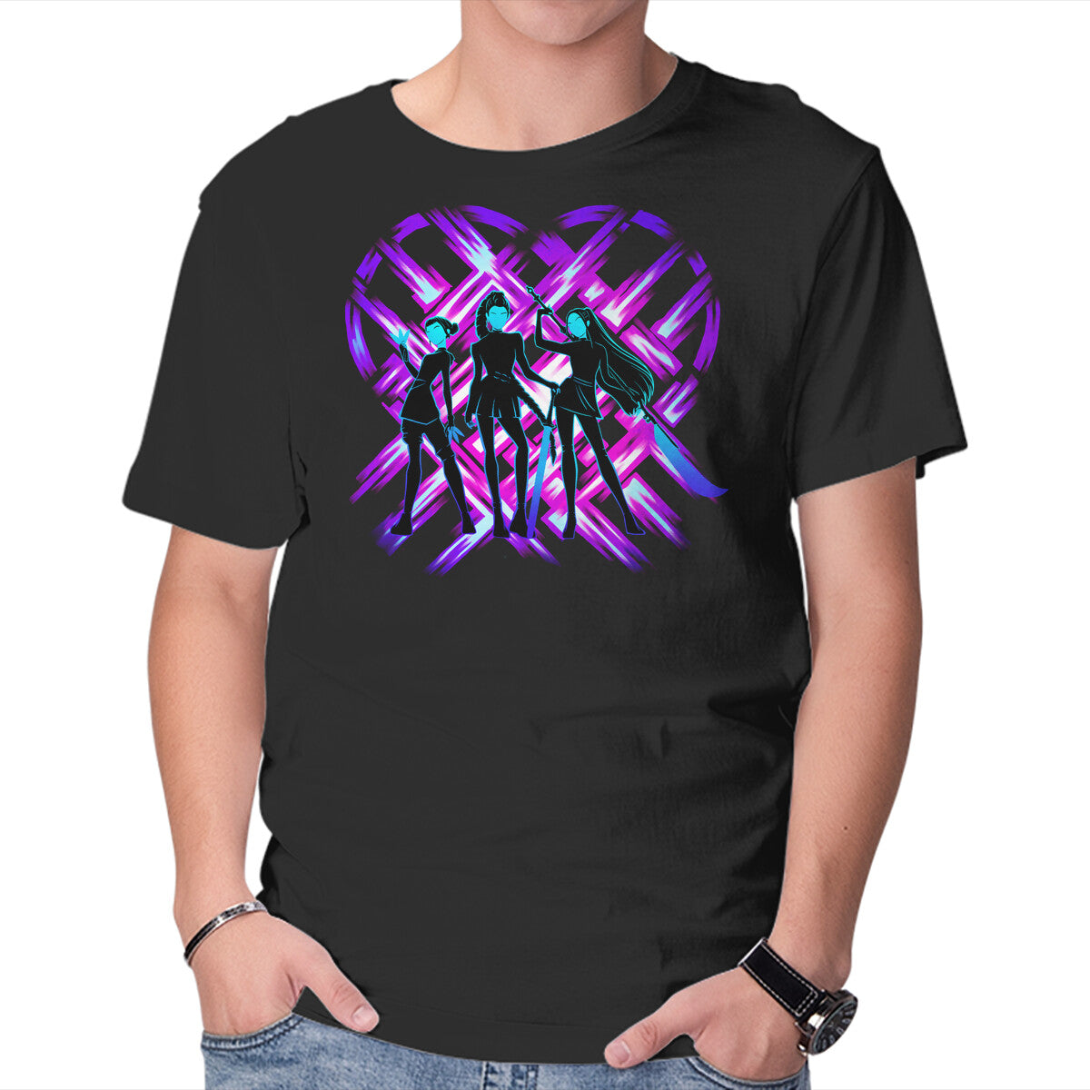 Unisex Crew Neck T-Shirt Three Hunters Graphic Short Sleeve Casual Tee XXL