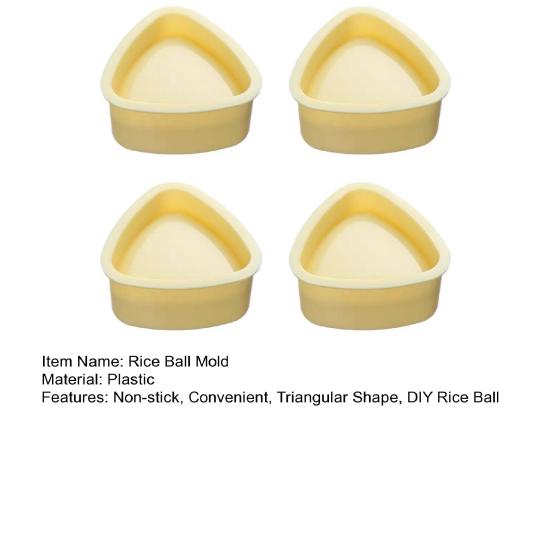 4 Pcs Triangle Onigiri Mold Non Stick Rice Ball Maker Mold Japanese Sushi Press Making Tool for Kid Lunch Bento Home DIY