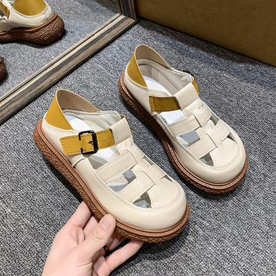 Soft Soles Can Be Stepped On Cool Slippers, Summer New Hollow Hole Shoes Mori Women Literary and Artistic Casual Shoes Platform Sandals