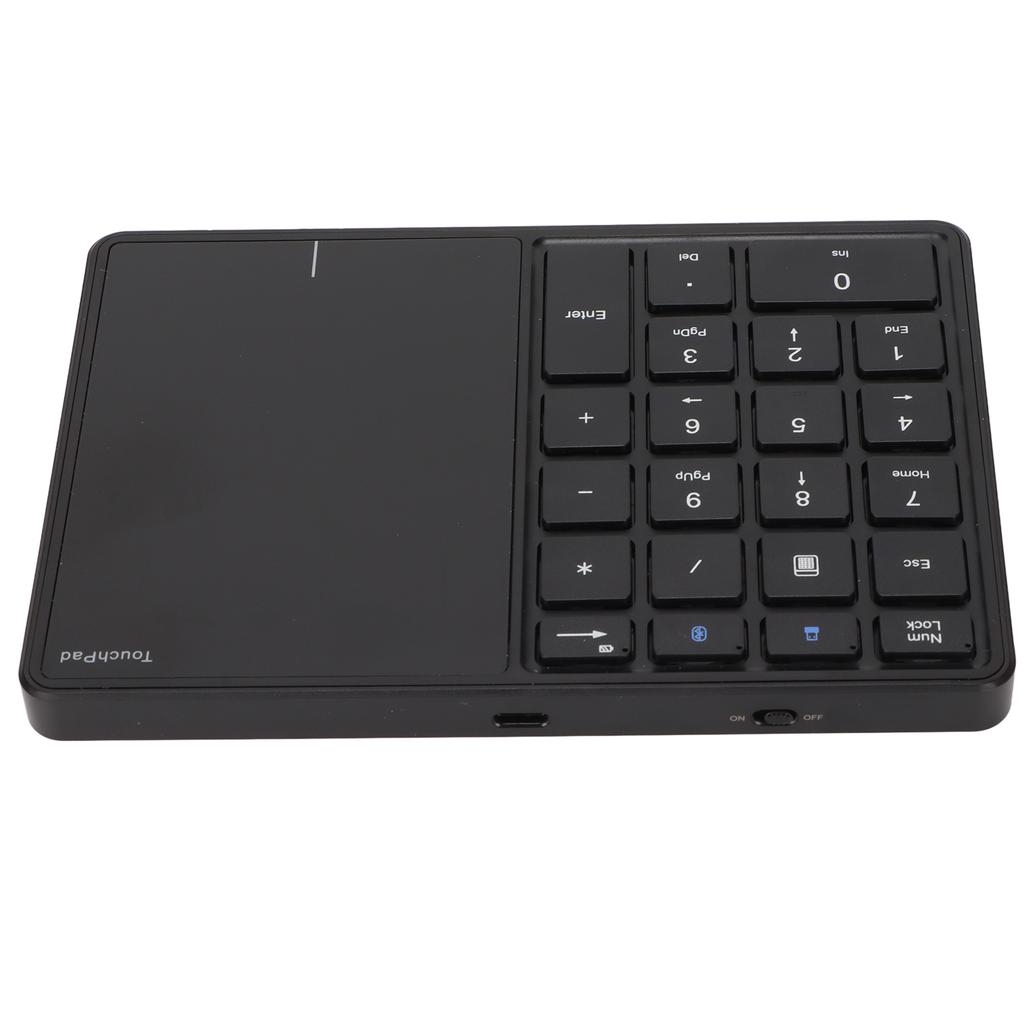 2 In 1 Wireless Number Pad Touchpad 22 Keys Wireless BT4.2 2.4G Type C Charging 500mAh Battery Numeric Keypad