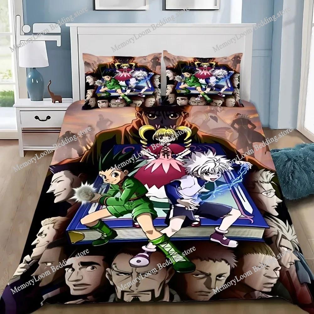 3D Printing Trendy Soft Hunter×Hunter Anime Bedding Set Duvet Cover Pillowcase Comforter King/Queen Size Boys Adult Bed Set