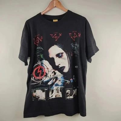 Gothic Vintage Tops 1996 Marilyn Manson Antichrist Superstar Cotton Casual T Shirt Black Retro Print Streetwear Unisex Fans Gift