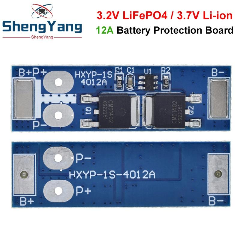 1S 12A 3.7V Li-ion / 3.2V Lifepo4 18650 Battery Charging Protection Board TZT Short Circuit Protection BMS PCM
