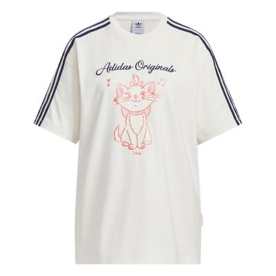 adidas Originals X Disney Oversized T-shirt Marie Kat Comfortabel Veelzijdig Mode Zacht Effen Kleur Korte Mouw Verlaagde Schouders T-shirt KC3099