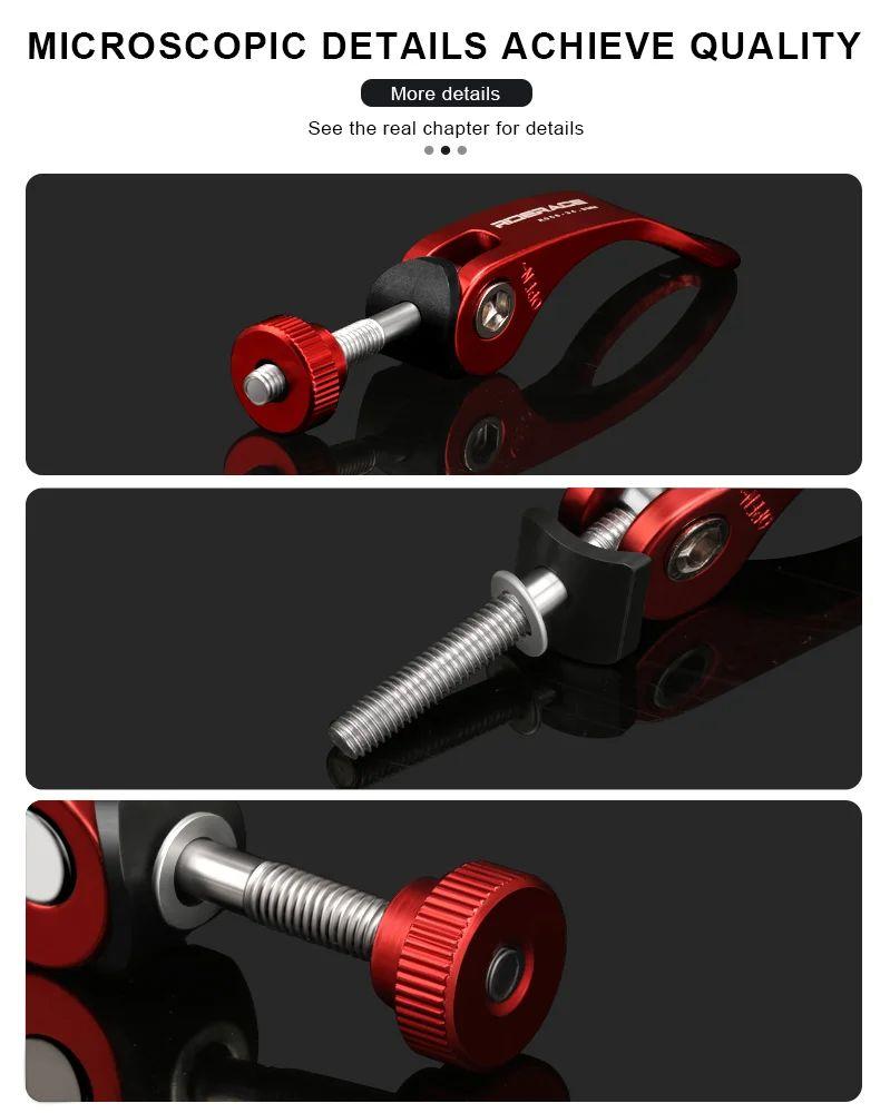 RIDERACE 31,8/34,9 mm objímka sedla na kolo Rychloupínací hliníková slitina pro MTB BMX silniční horská kola Zámek sedlovky na sedlovku