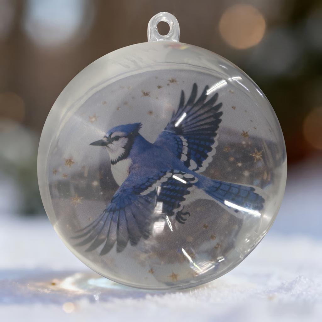 Nature's Birds Clear Christmas Balls Christmas Decoration Pendants Balls for Home Room Party Decor