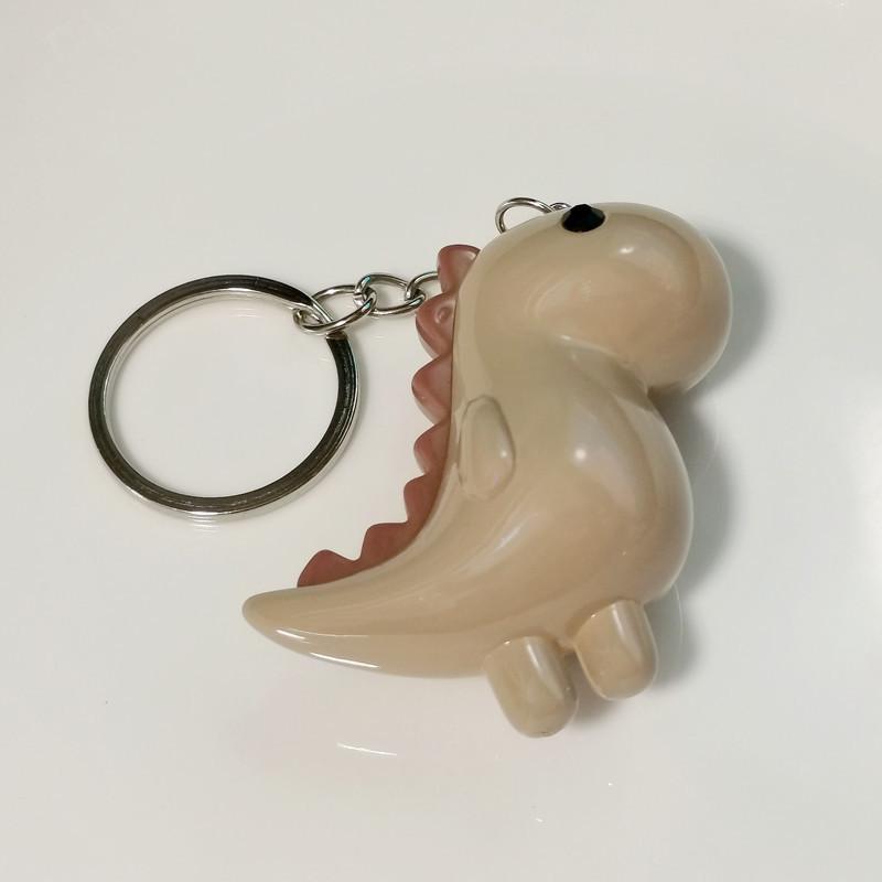 Cute Sweet Smooth and Shiny Cartoon Dinosaur Key Rings for Women Charm Fashion Doll Bag Key Chain Accessories Friendship Gift