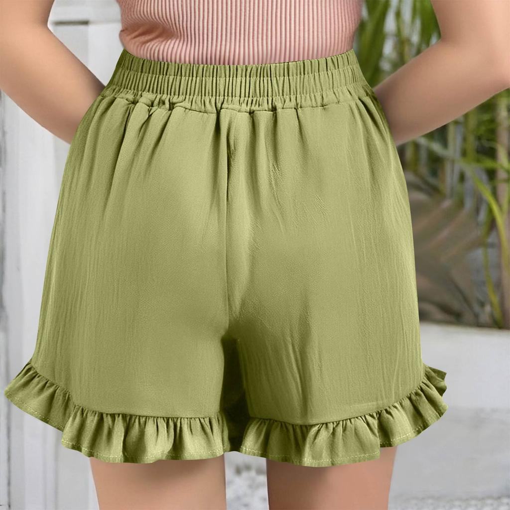 Women's High Waist Color Casual Trousers Workout Pants Shorts
