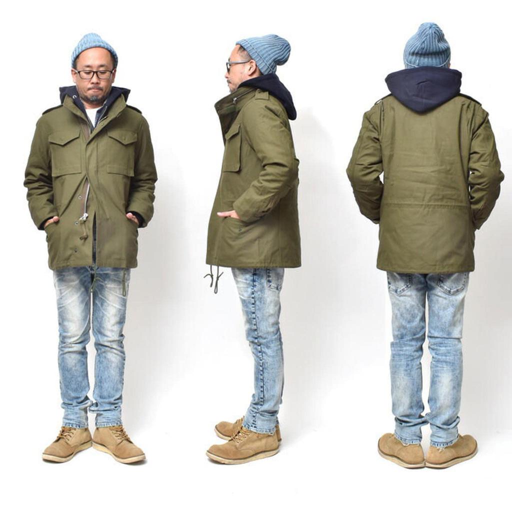 HOUSTON Large Men's M-65 Jacket, Black,