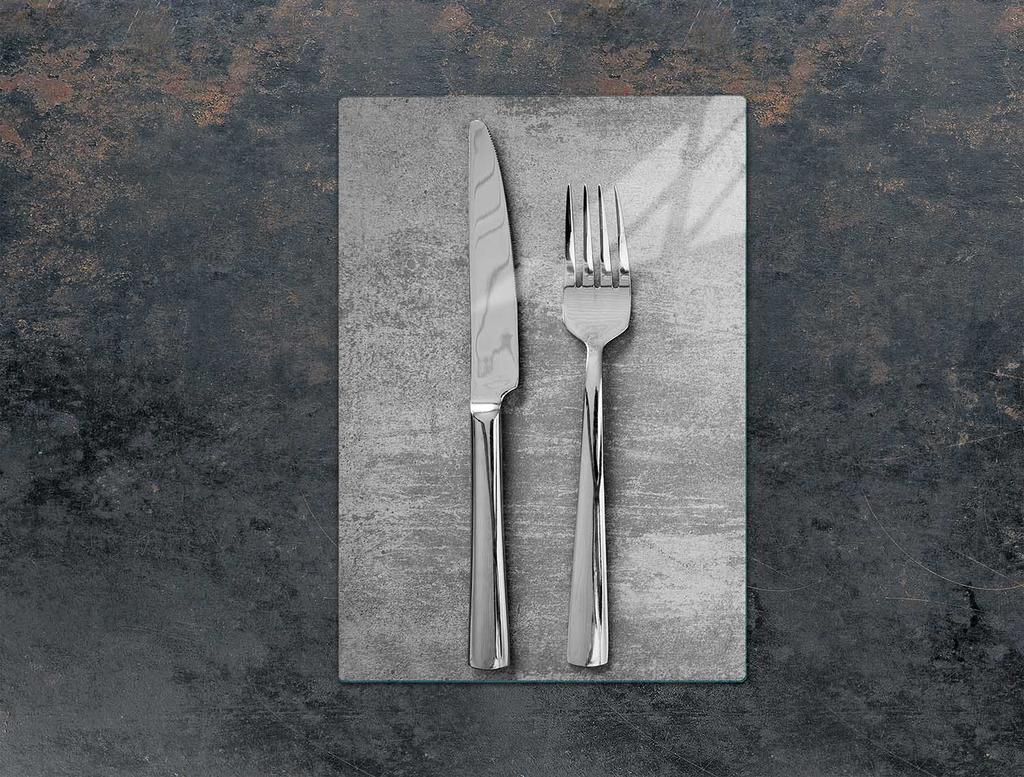 TAGLIERE IN VETRO 35x52 POSATE