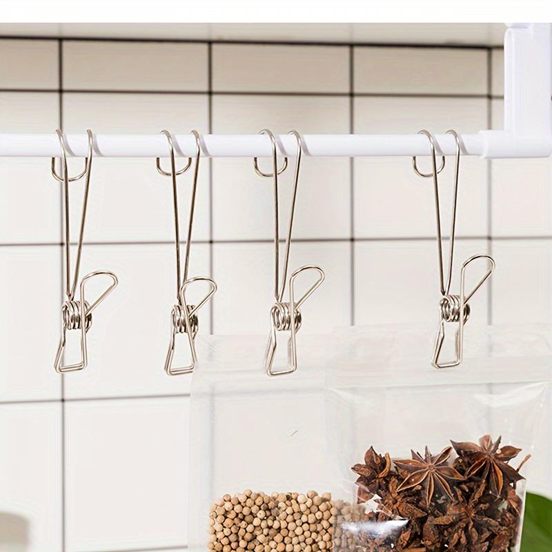 

4 шт. Нержавеющая сталь длинный хвост клип с крючками металлические вешалки клипсы прищепки для подвешивания одежды на открытом воздухе кухня офис