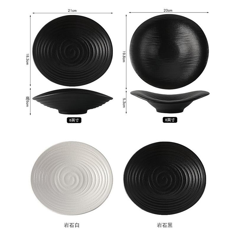 Creative Cloud Striped Ceramic Dinner Plate Western Tableware Irregular Soup Bowl Dinner Pasta Plate Home Cooking Plate Kitchen