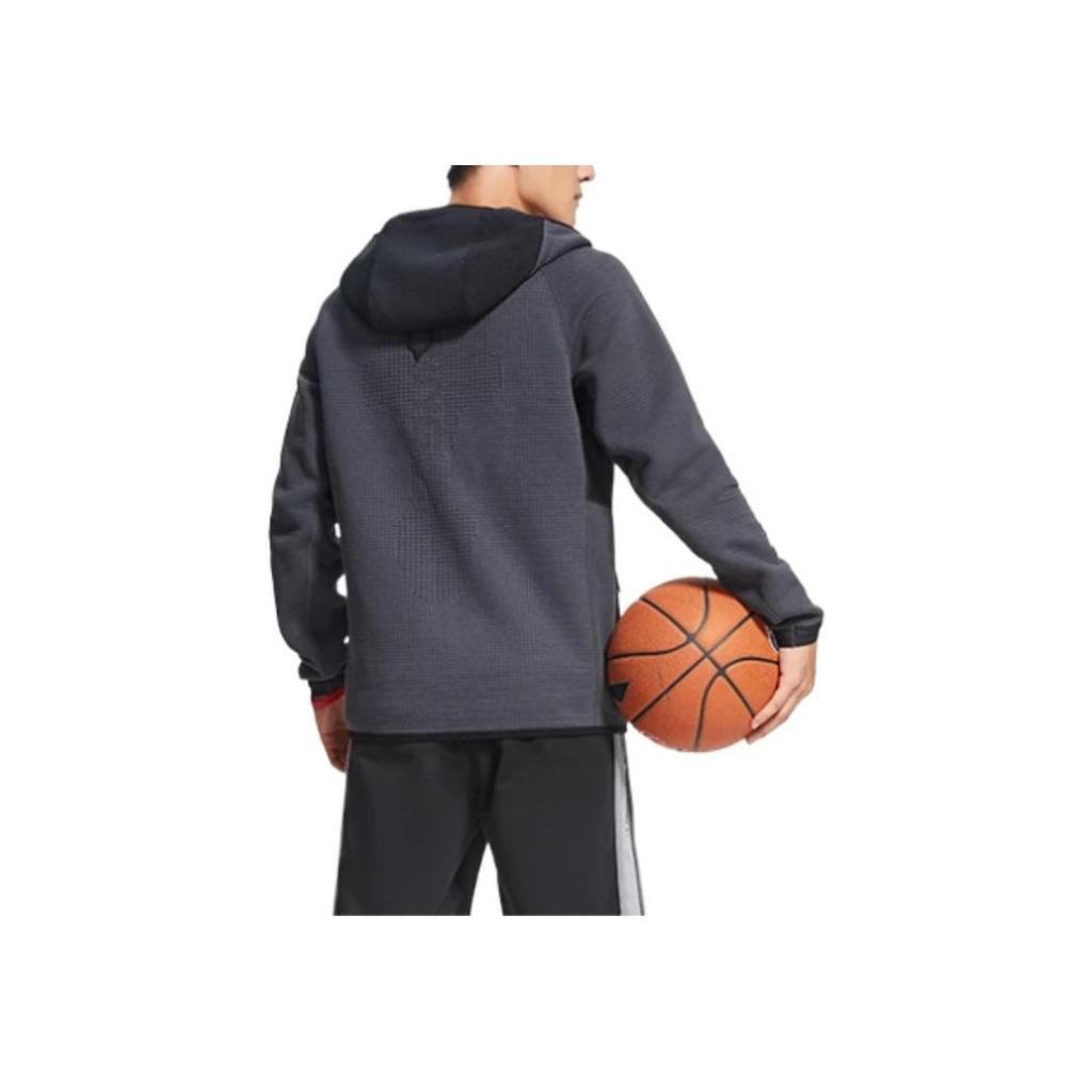 Li-Ning Sports Basketball Series Solid Color Zip-Up Hooded Long Sleeve Jacket Men Jacket AWDSC13-1