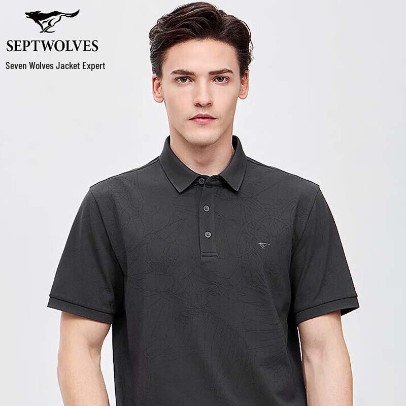 

SEPTWOLVES Men s High-Cotton Ice Silk Quick-Dry Short Sleeve Polo Shirt M
