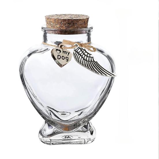 

Pet Hair Keepsake Bottle Transparent Glass Storage Box with Cork Seal Preserve Pet Hair Keepsake for Dog or Cat Memories