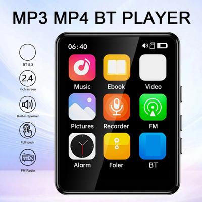 MP3 Player Bluetooth-compatible 2.4inch Full Touchscreens Portable MP3 Player with Speaker Voice Recording Radio