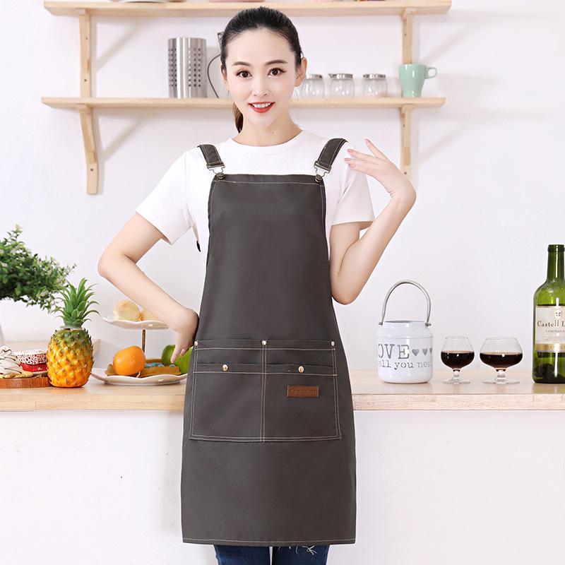 

Waterproof Canvas Kitchen Apron for Coffee, Milk Tea, and BBQ