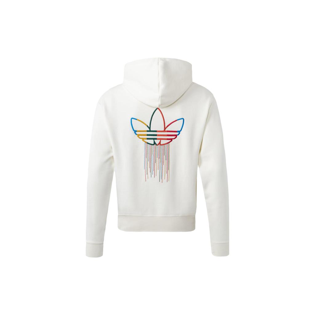 Adidas Originals Trefoil Logo Embroidered Crew Neck Pullover Hoodie Unisex Hoodies White IP7541
