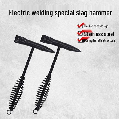 Gold Ball Weld Slag Hammer with Spring Handle – Electric and Rust Welding Tool.