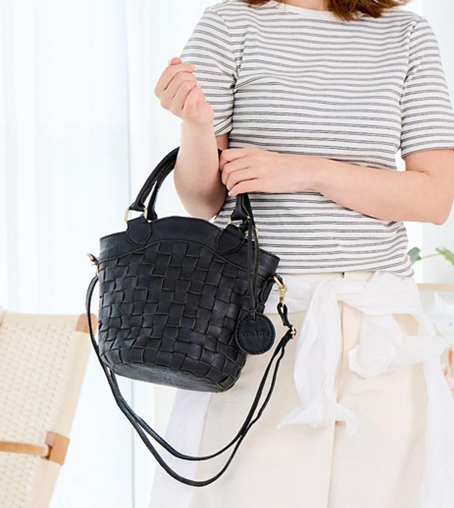 ZUCCHERO Women's Shoulder Bag, Crossbody, Popular, Genuine Leather, 2-Way, Gift, Present, 40041, Black