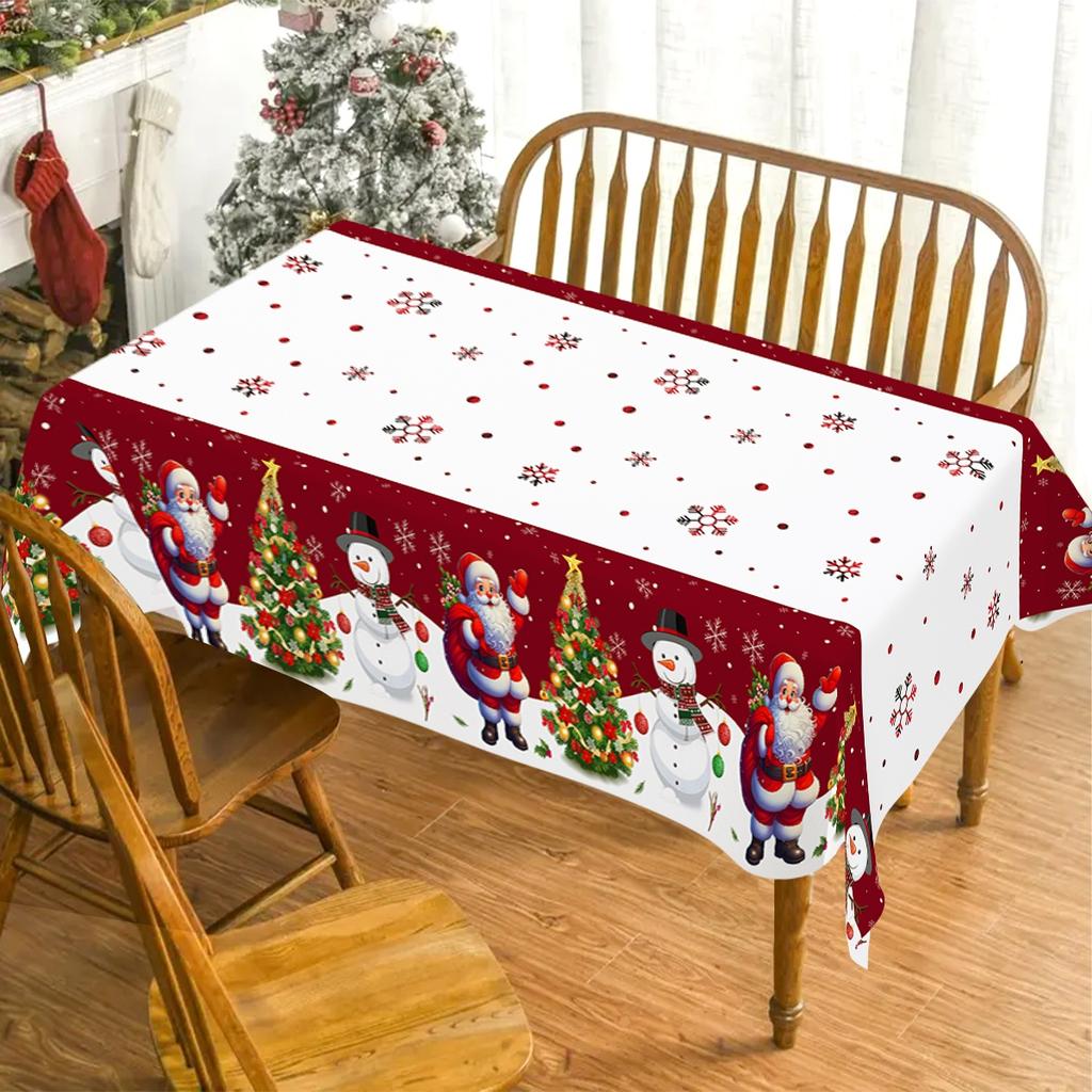 Christmas Disposable Tablecloth Christmas Decorations for Home 2026 Table Cover Navidad Noel New Year Gifts Dining Table Decor