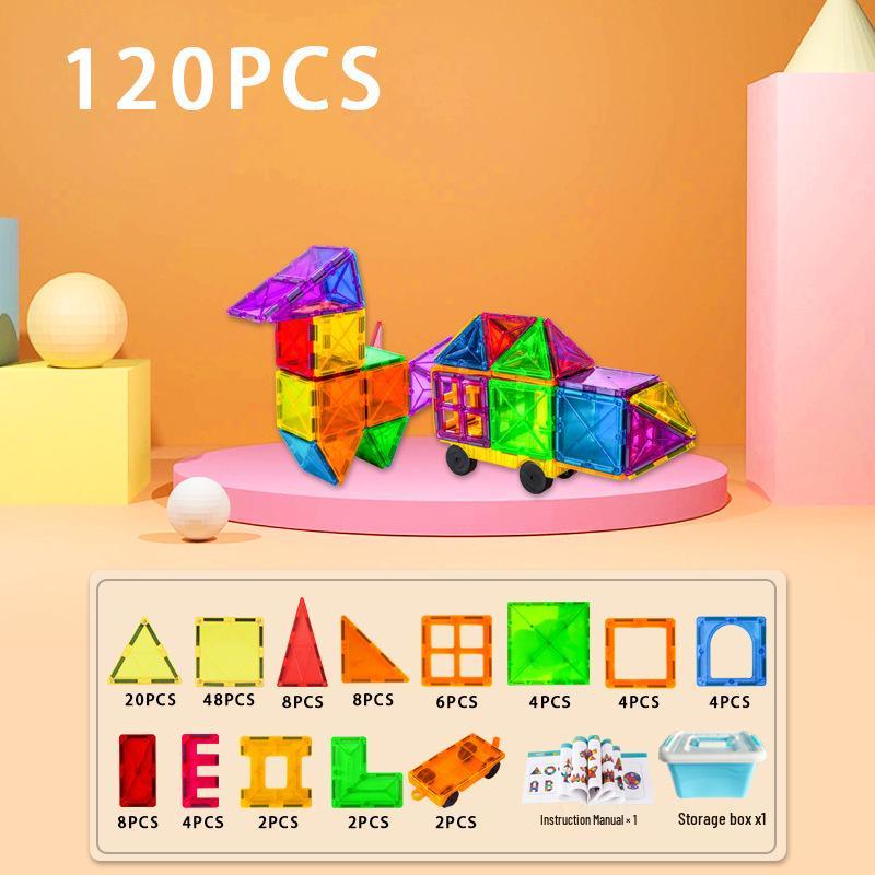 Stained Glass Magnetic Tile Building Blocks - Educational Toy for Developing Spatial Thinking