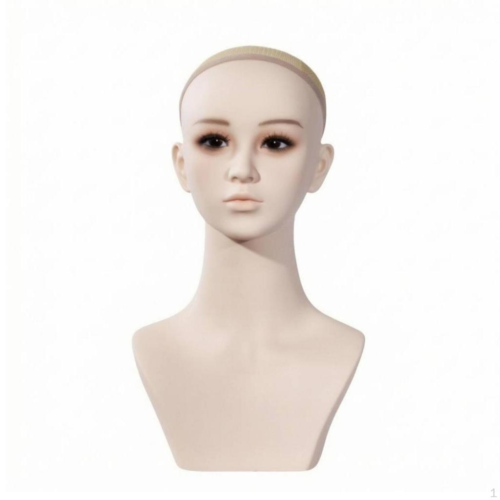 Mannequin Head Bust SkinToneToned Female Smooth Finished