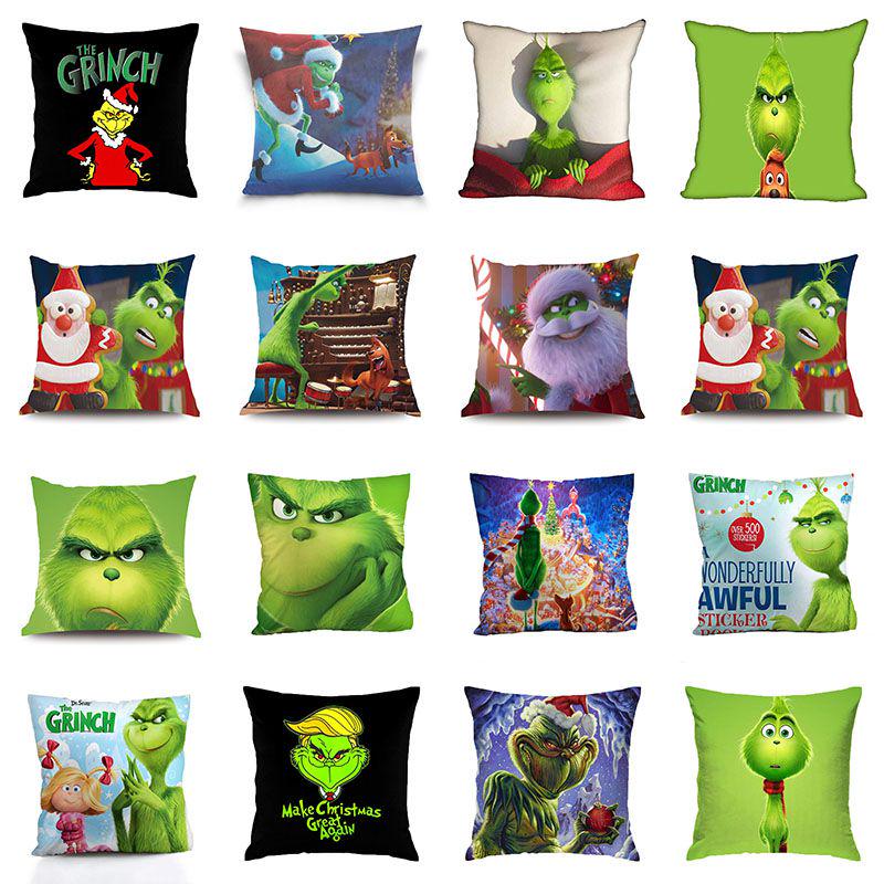 Cozy Grinch 3d Printing Christmas Pillow Case In Super Soft Peach Skin For Festive Sofa Decor