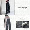Women's High Waist Gray Wide Leg Parachute Pants - Summer Casual, Quick-Dry American Style Sportswear