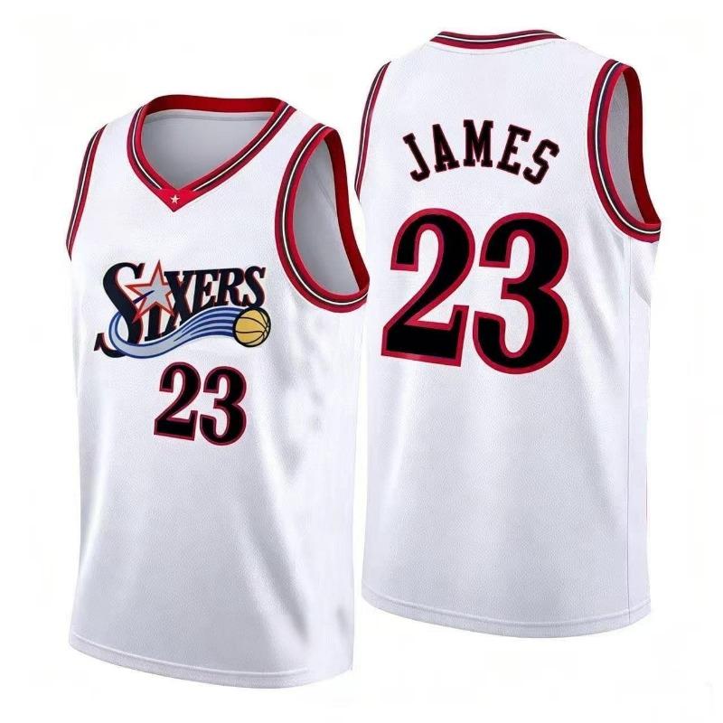 23 Basketball Jersey  Philadelphia  Sleeveless Tank Top Quick Dry Sport Streetwear Fans Training Vest White Blue Family Matching