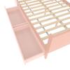 Letto a piattaforma, letto in legno, 140x200cm, con scrivania, dotato di 2 cassetti, letto matrimoniale (senza materasso), con ripiani, pino + truciolare, rosa