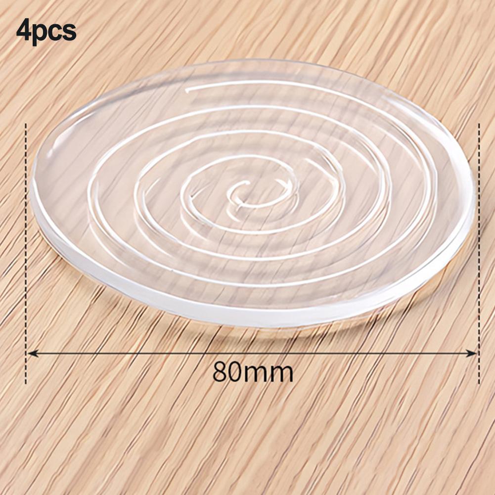 4pcs Round Square Anti Vibration Pads Washing Machine Silicone Feet Mat Furniture Cabinet Chair Leg Anti-Slip 40/60/80mm
