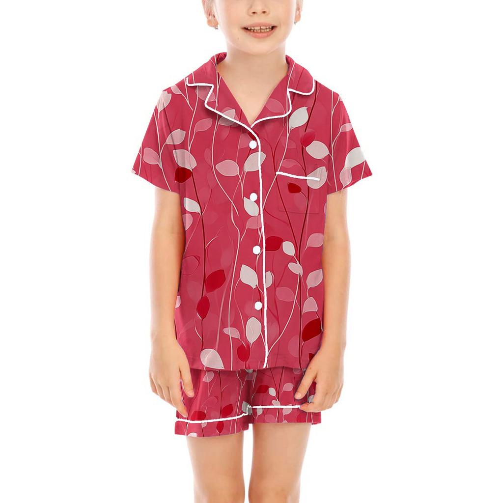 Dětské pyžamo Módní dvoudílná sada košile a šortek Měkká sváteční ležérní oděvní sada