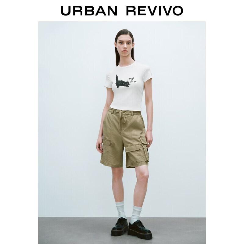 UR 2026 Women s Casual Fun Cat Print Short Sleeve T-Shirt L