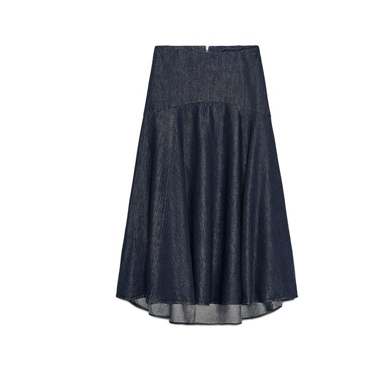 Autumn New Bowknot Decoration Demin shirt 5216249 Mid-Waist Denim A Word Midi Dress 9863240