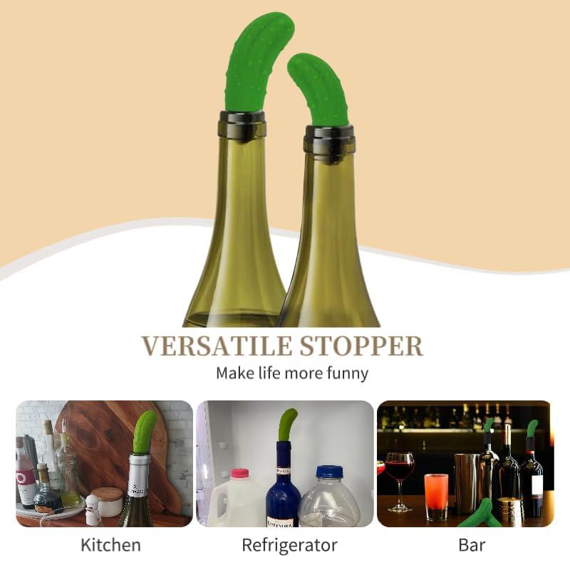 Funny Cucumber Silicone Wine Stopper Reusable Pickle Wine Bottle Stopper Kitchen Bottle Covers for Beer Drinks JT477