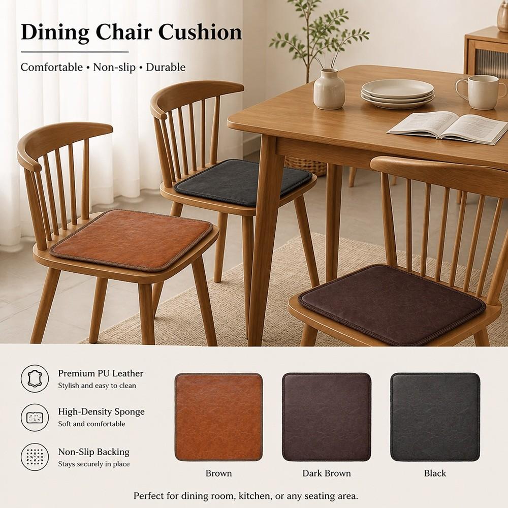 40×40cm/45×45cm PU Leather Seat Cushion High Resilience Seat Cushion Pad Chair Seat Pad