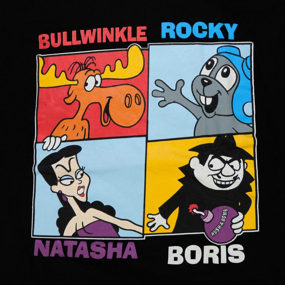 VTG Rocky & Bullwinkle Natasha & Boris T-shirt All Size S-4XL CO115 Unisex T-Shirt XXXXL