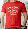 Unisexs Summer LooseFitting Cotton TShirt  Personalised Tshirt Fishing Est Any Year Fisher Fish Catcher Birthday Present Top