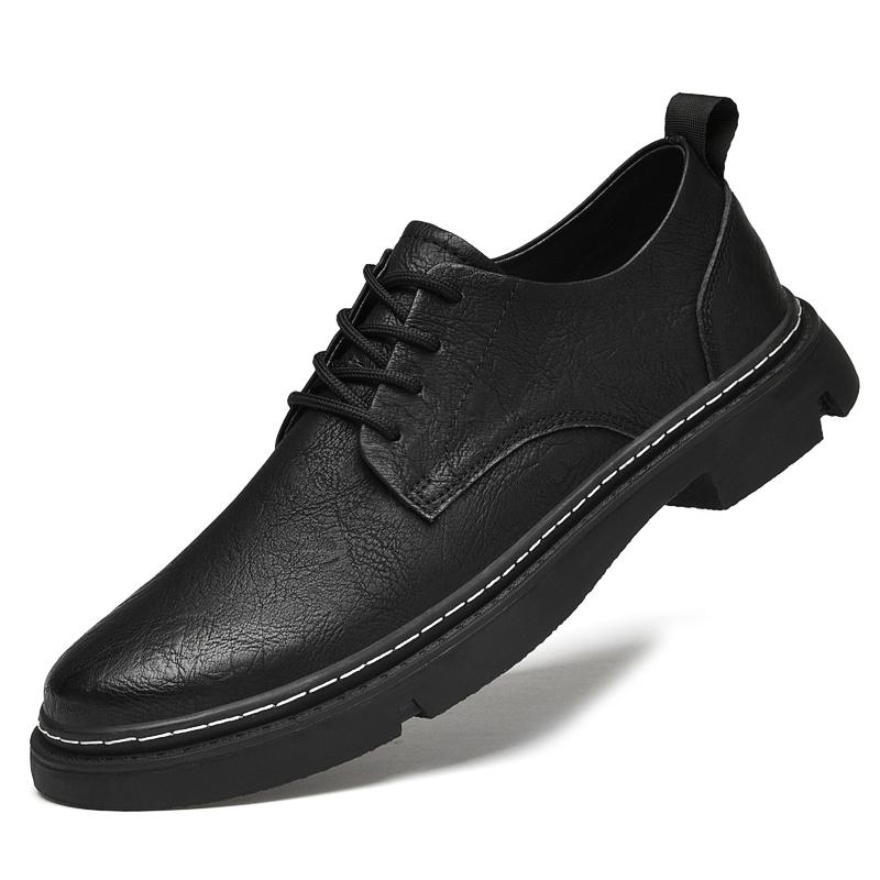 Fashion Minimally Men's Comfortable Soft Senior Handmade Non-slip Breathable Designed Low Cut Workwear for Leisure Oxford Leather Shoes