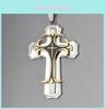 Elegant Cross Pendant Necklace Silver Stainless Steel Chain Crucifix For All Genders