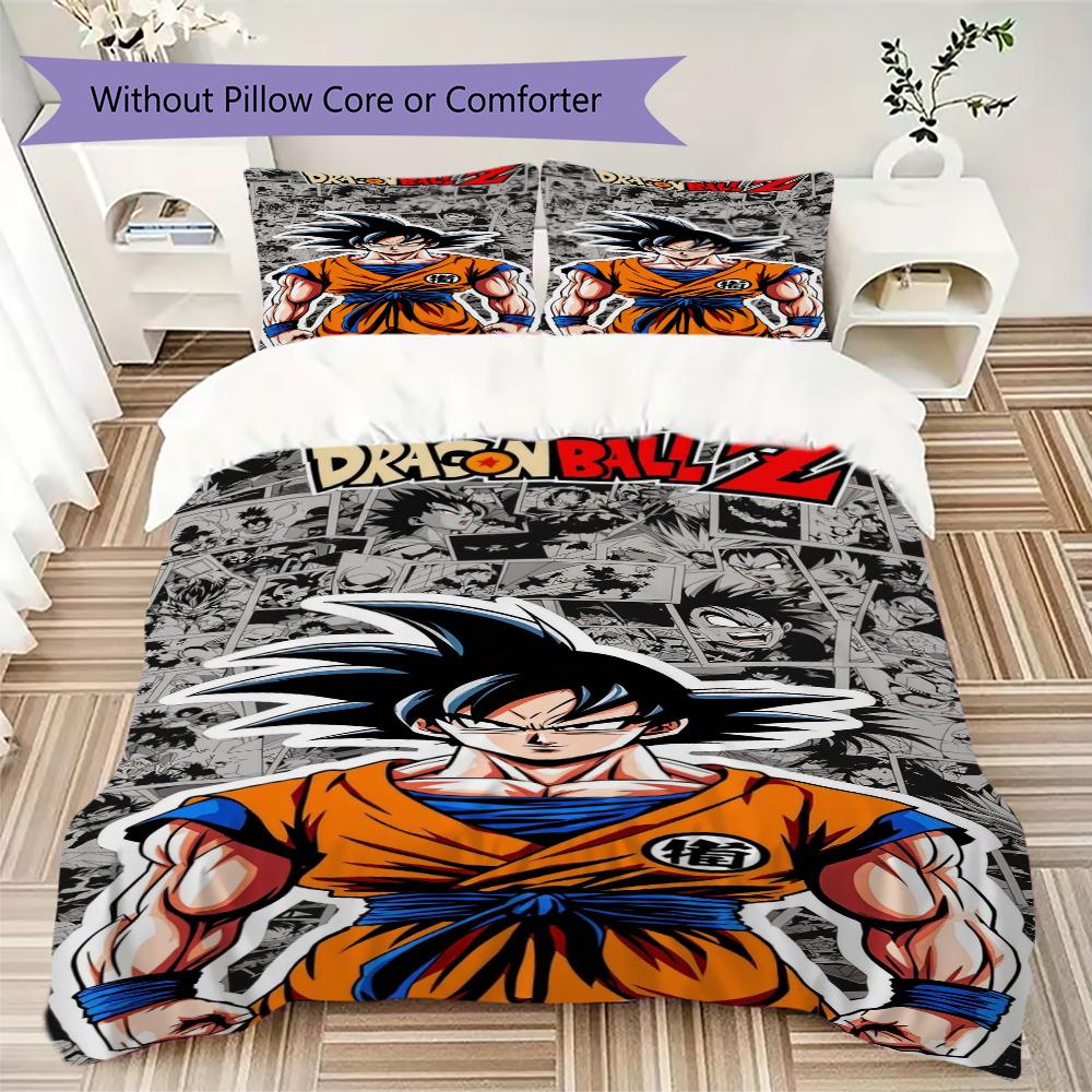 Goku Dragon Ball Threepiece Set 1 Duvet Cover 2 Pillowcase Without Core Without Core Bedding Set Soft And Comfortable