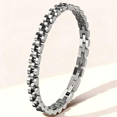 High-End Europees & Amerikaanse Stijl Verguld Titanium Staal Kettingarmband voor Dames