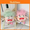 Plush Cute Hairy Doll Crossbody Bag With Zipper Closure For Daily Use