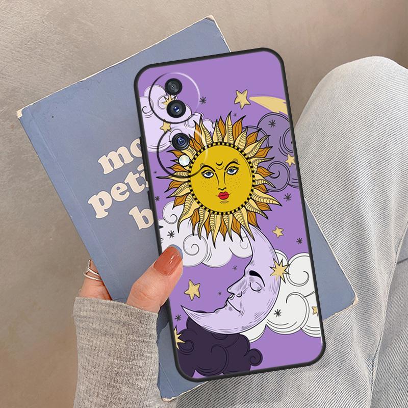 Coque Mystique Zodiac Soleil et Lune Pour Honor Magic 8 Pro 5 6 7 Lite Coque Pour Honor 200 400 90 70 50 X8a X8b X9a X9b X9c